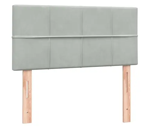 Box Spring Gulta Ar Matraci Gaiši Pelēks 80X210 Cm Velvet Vidaxl