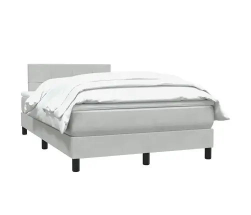 Kontinentaalvoodi Madratsiga, Helehall, 120X210 cm Samet