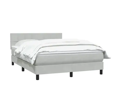 Atsperu Gulta Ar Matraci, Gaiši Pelēka Samts, 140X210 Cm Vidaxl