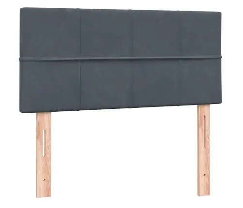 Atsperu Gulta Ar Matraci, Tumši Pelēka Samts, 90X220 Cm Vidaxl