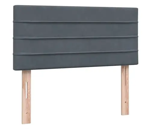 Atsperu Gulta Ar Matraci, Tumši Pelēka Samts, 80X210 Cm Vidaxl