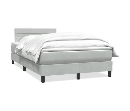 Lova Su Spyruoklėmis Ir Čiužiniu, Pilka, 120X210cm Aksomas