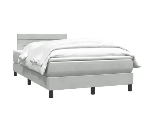 Lova Su Spyruoklėmis Ir Čiužiniu, Pilka, 120X210cm Aksomas