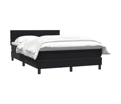 Atsperu Gulta Ar Matraci, Melns, 160X220 Cm Vidaxl