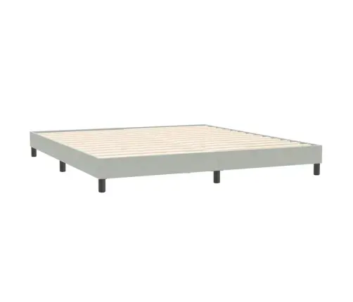 Box Spring Lova Su Čiužiniu Šviesiai Pilka 180X220 Cm Aksomas