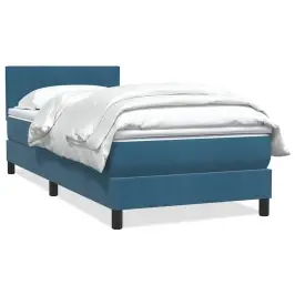 Atsperu Gulta Ar Matraci, Tumši Zils Samts, 90X210 Cm Vidaxl Atsperu Gulta Ar Matraci, Tumši Zils Samts, 90X210 Cm Vidaxl