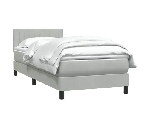 Kontinentaalvoodi Madratsiga, Helehall, 100X210 cm Samet