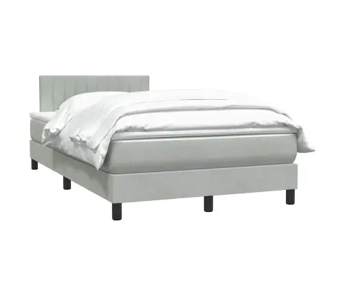 Kontinentaalvoodi Madratsiga, Helehall, 120X210 cm Samet