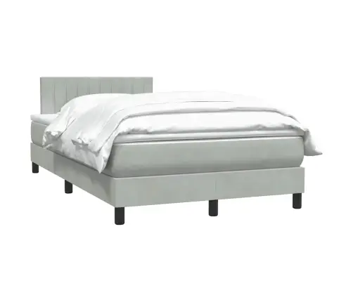 Kontinentaalvoodi Madratsiga, Helehall, 120X210 cm Samet