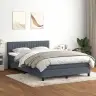 Atsperu Gulta Ar Matraci, Tumši Pelēka Samts, 160X210 Cm Vidaxl
