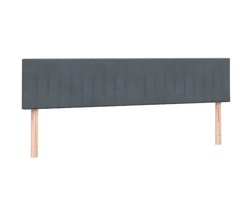Box Spring Gulta Ar Matrača Tumši Pelēka 200X210 Cm Samts Vidaxl