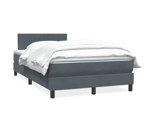 Atsperu Gulta Ar Matraci, Tumši Pelēka Samts, 120X220 Cm Vidaxl