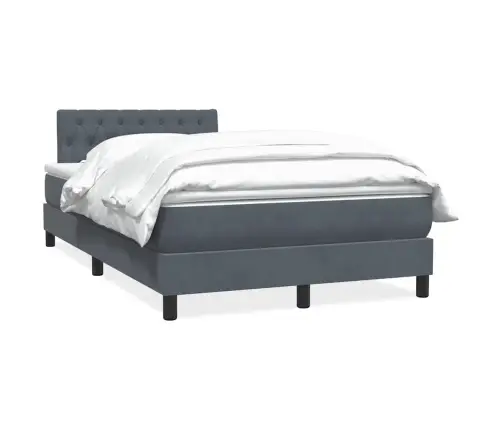 Lova Su Spyruoklėmis Ir Čiužiniu, Pilka, 120X210 cm Aksomas