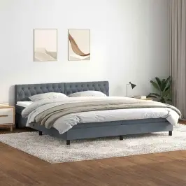 Kontinentaalvoodi Madratsiga, Tumehall, 180X210 cm Samet