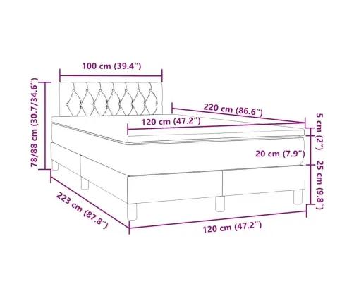 Box Vedruvoodi Madratsiga Roosa 120X220 Cm Samet