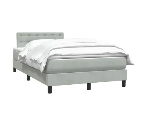 Atsperu Gulta Ar Matraci, Gaiši Pelēka Samts, 120X210 Cm Vidaxl