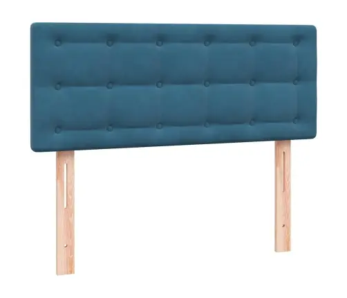 Lova Su Spyruoklėmis Ir Čiužiniu, Mėlyna, 120X210 cm Aksomas