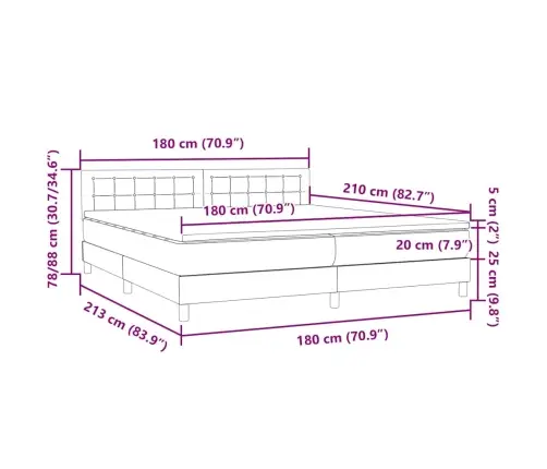 Atsperu Gulta Ar Matraci, Rozā Samts, 180X210 Cm Vidaxl