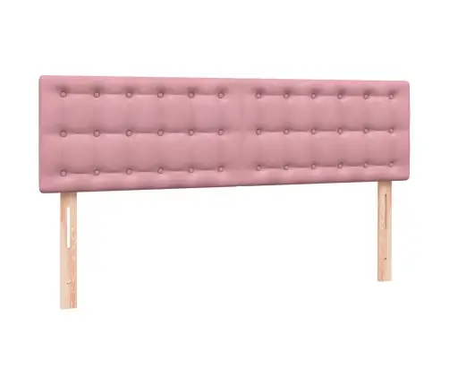 Lova Su Spyruoklėmis Ir Čiužiniu, Rožinė, 160X220 cm Aksomas