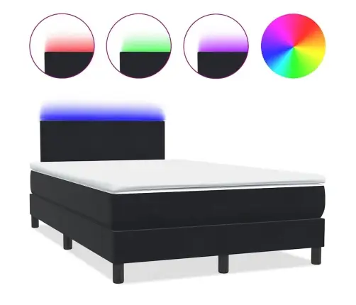 Kontinentaalvoodi Madrats Ja Led, Must, 120X210 cm Samet