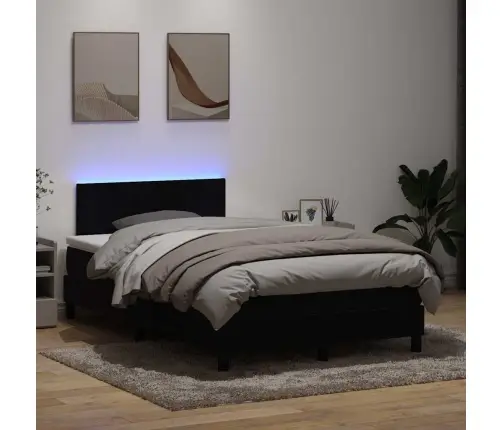 Kontinentaalvoodi Madrats Ja Led, Must, 120X210 cm Samet