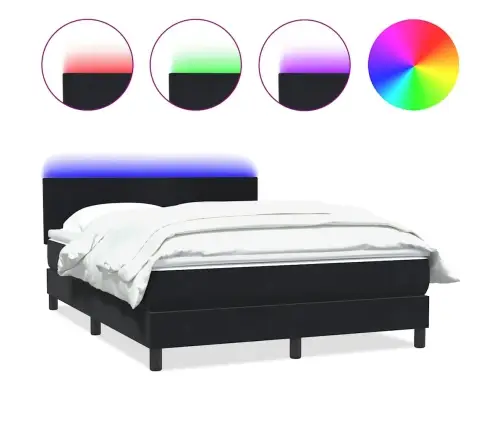 Kontinentaalvoodi Madrats Ja Led, Must, 140X210 cm Samet