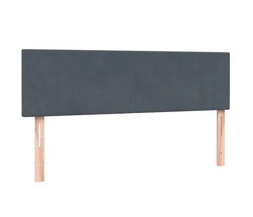 Atsperu Gulta Ar Matraci, Led, Tumši Pelēka Samts, 160X210 Cm Vidaxl