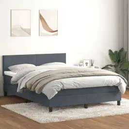Atsperu Gulta Ar Matraci, Led, Tumši Pelēka Samts, 160X210 Cm Vidaxl Atsperu Gulta Ar Matraci, Led, Tumši Pelēka Samts, 160X210 Cm Vidaxl