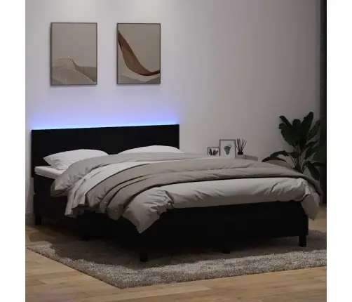 Kontinentaalvoodi Madrats Ja Led, Must, 160X210 cm Samet
