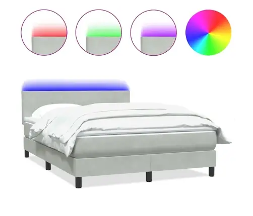 Kontinentaalvoodi Madrats Ja Led, Helehall, 160X220 cm Samet