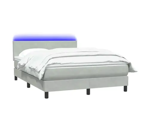 Kontinentaalvoodi Madrats Ja Led, Helehall, 160X220 cm Samet