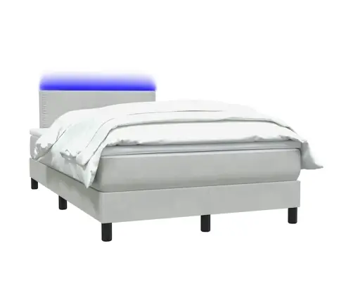 Kontinentaalvoodi Madrats Ja Led, Helehall, 120X210 cm Samet