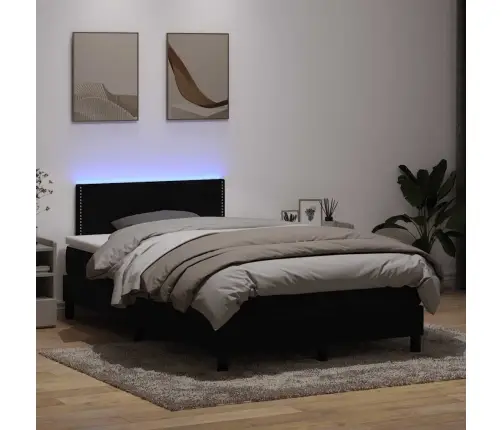 Kontinentaalvoodi Madrats Ja Led, Must, 120X210 cm Samet