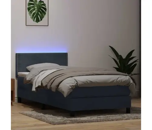 Kontinentaalvoodi Madrats Ja Led, Tumehall, 90X220 cm Samet