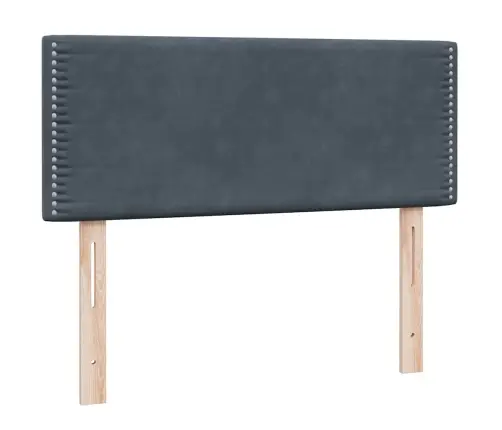 Atsperu Gulta Ar Matraci, Led, Tumši Pelēka Samts, 120X220 Cm Vidaxl