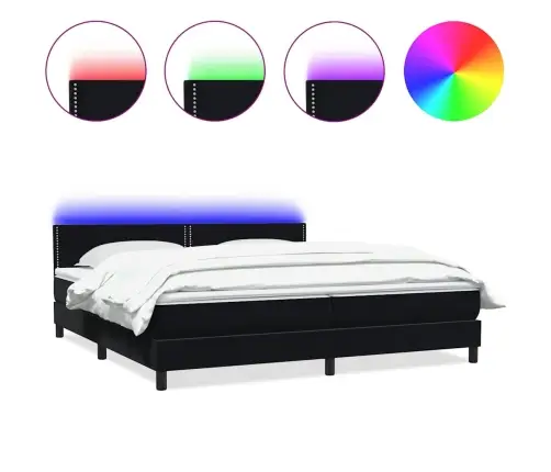 Kontinentaalvoodi Madrats Ja Led Must 180X220 Cm Samet