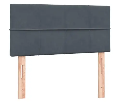 Atsperu Gulta Ar Matraci, Led, Tumši Pelēka Samts, 80X210 Cm Vidaxl