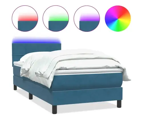 Kontinentaalvoodi Madrats Ja Led Tumesinine 90X210 Cm Samet