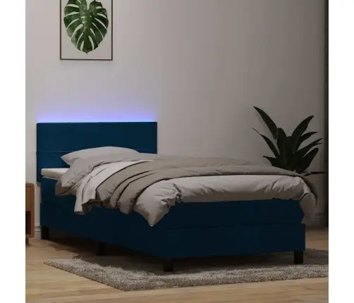 Kontinentaalvoodi Madrats Ja Led Tumesinine 90X210 Cm Samet