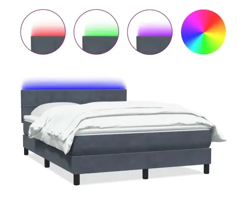 Kontinentaalvoodi Madrats Ja Led, Tumehall, 140X210 cm Samet