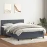 Atsperu Gulta Ar Matraci, Led, Tumši Pelēka Samts, 160X210 Cm Vidaxl