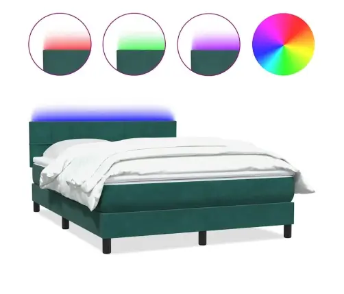 Lova Su Spyruokliniu/Čiužiniu/Led, Tamsiai Žalia, 160X220 cm Aksomas