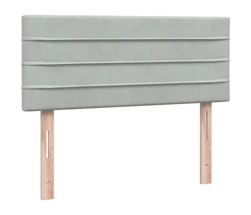 Atsperu Gulta Ar Matraci, Led, Gaiši Pelēka Samts, 120X210 Cm Vidaxl