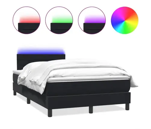 Lova Su Spyruokliniu/Čiužiniu/Led, Juoda, 120X210 cm Aksominė