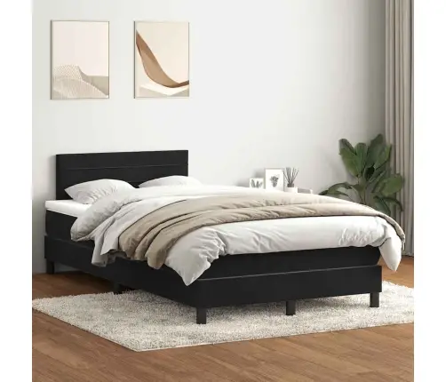 Lova Su Spyruokliniu/Čiužiniu/Led, Juoda, 120X210 cm Aksominė