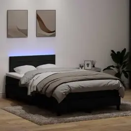 Lova Su Spyruokliniu/Čiužiniu/Led, Juoda, 120X210 cm Aksominė