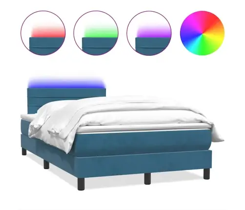 Lova Su Spyruokliniu/Čiužiniu/Led, Tamsiai Mėlyna, 120X210 cm Aksomas