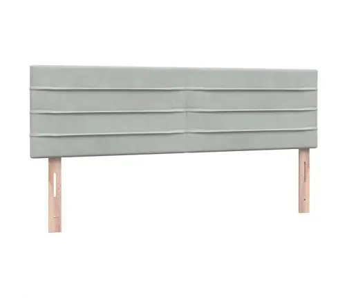 Atsperu Gulta Ar Matraci, Led, Gaiši Pelēka Samts, 140X210 Cm Vidaxl