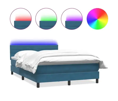 Kontinentaalvoodi Madrats Ja Led, Tumesinine, 140X210 cm Samet