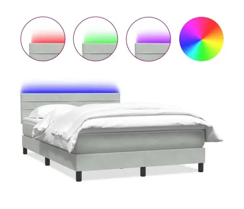 Kontinentaalvoodi Madrats Ja Led, Helehall, 160X210 cm Samet